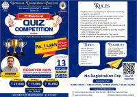Online 7th State Level Quiz Competition 2022 - NEC QUIZ 2K22 State-level Quiz Contest Poster